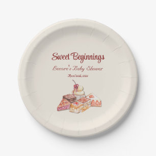 Italian Dessert European Café Baby Shower Paper Plates
