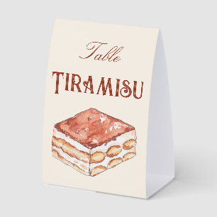 Italian Dessert European Cafe Baby Shower Paper Table Tent