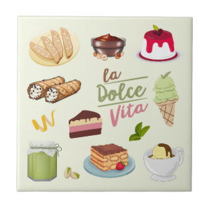 Italian Desserts Sweets Ceramic Tile