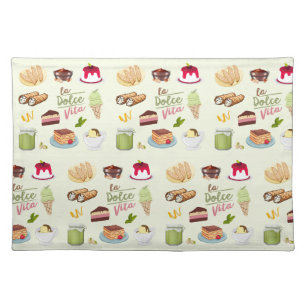 Italian Desserts Sweets Cloth Placemat