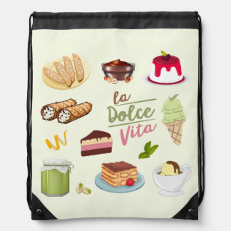 Italian Desserts Sweets Drawstring Bag