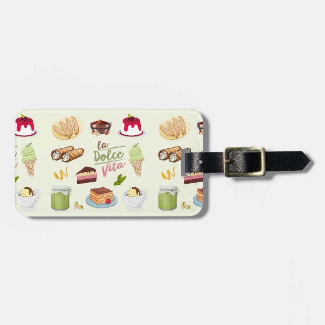 Italian Desserts Sweets Luggage Tag (Front Horizontal)