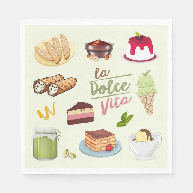 Italian Desserts Sweets Napkins (Front)
