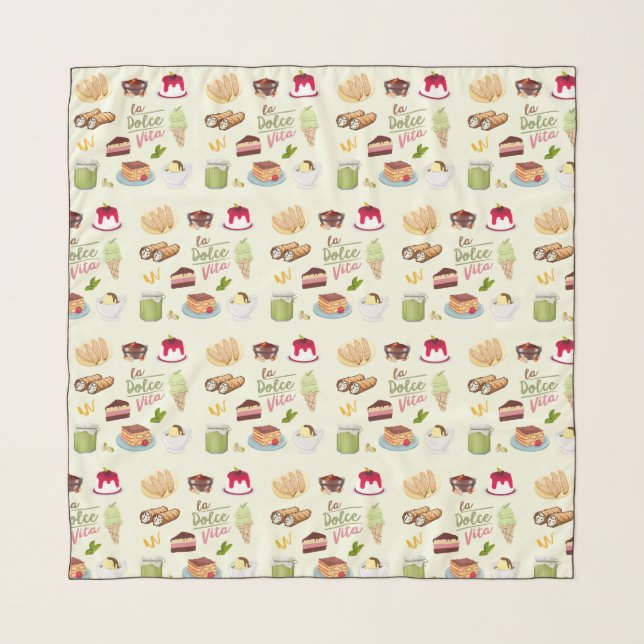 Italian Desserts Sweets Scarf (Front)