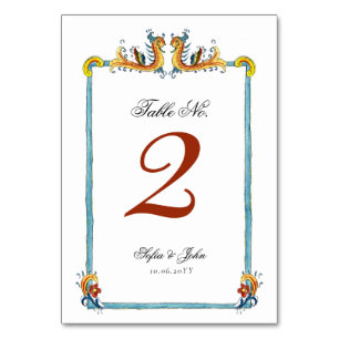 Italian destination wedding table number