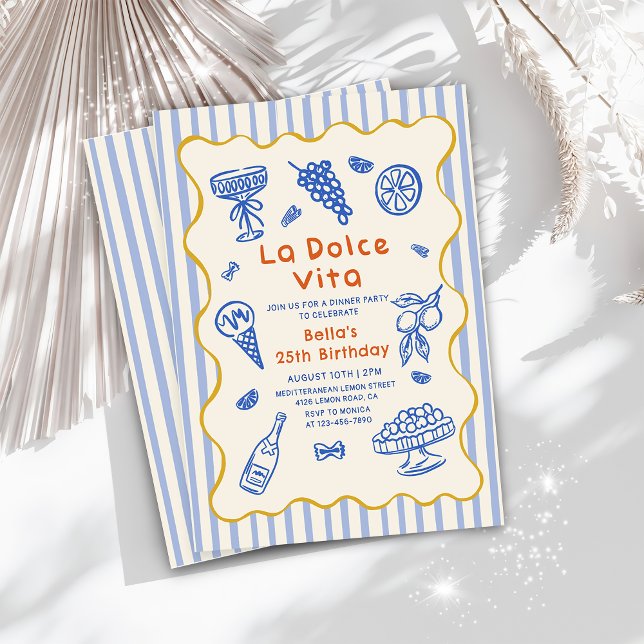 Italian Dinner La Dolce Vita Birthday  Invitation  (Creator Uploaded)
