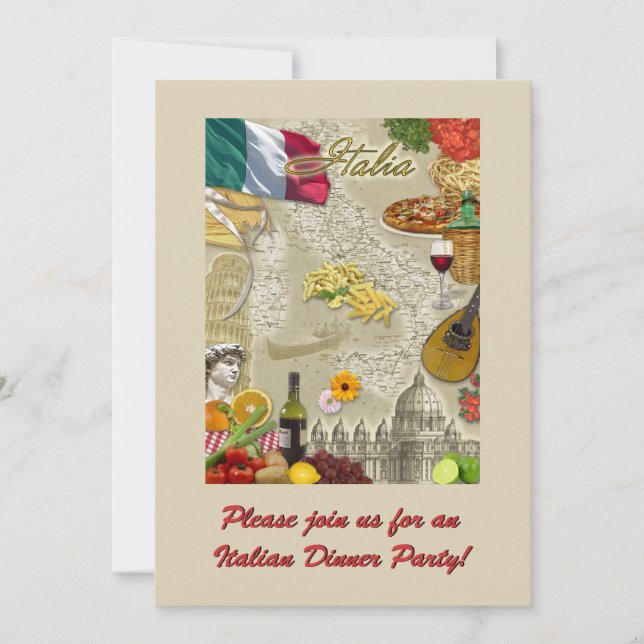 Italian Dinner Party Invitation (Front)