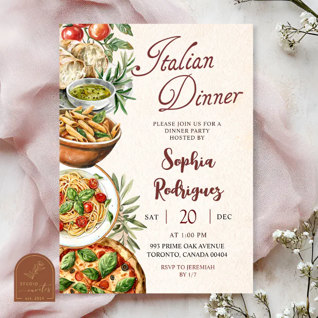Italian Function Invitations Italian Dinner Party Invitation | Zazzle