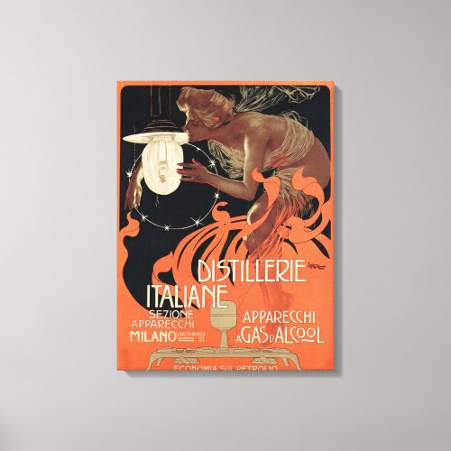 Italian Distillery Vintage Art Nouveau Liquor Canvas Print