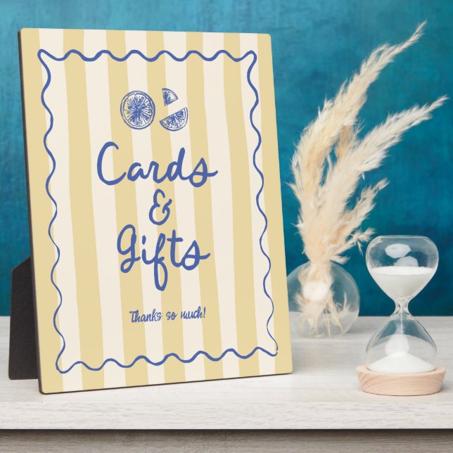 Italian Doodle Lemons Cards & Gifts Sign Plaque (Side)