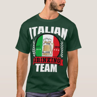 Italian Drinking Team Funny Italy Flag Beer Party T-Shirt