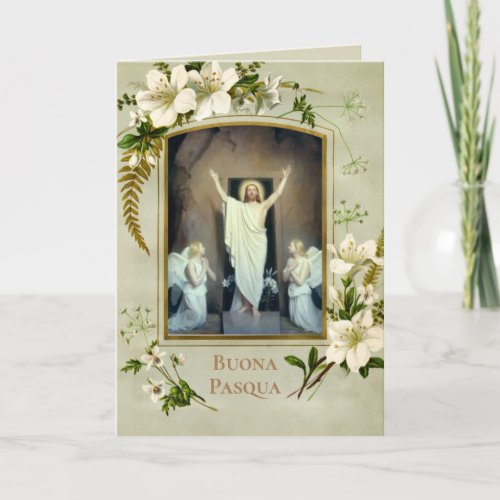 Italian Easter Blessings Buona Pasqua Holiday Card