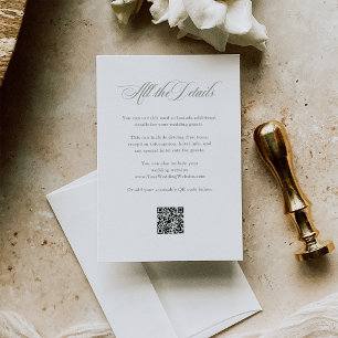 Italian Elegance   Wedding Guest Details QR Code Enclosure Card