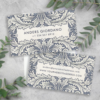 Italian Elegant Damask Sole Owner Company Business Card