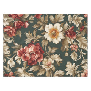 Italian Elegant Exquisite Vintage Leaves, Flowers Tablecloth