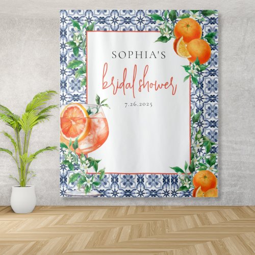 Italian Elegant Spritz Orange Bridal Shower  Tapestry