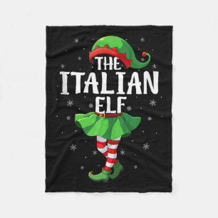 Italian Elf Christmas Girls Women Elf Squad Xmas F Fleece Blanket