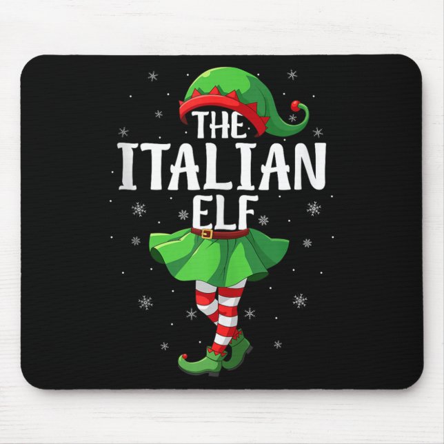 Italian Elf Christmas Girls Women Elf Squad Xmas F Mouse Pad (Front)