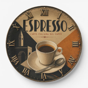 Italian Espresso Coffee Bar Decor Paper Plates