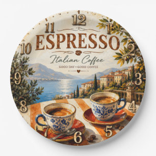Italian Espresso Coffee Paper Plates