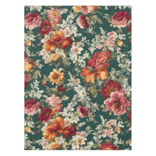 Italian Exquisite, Delicate Flowers with Greenery Tablecloth