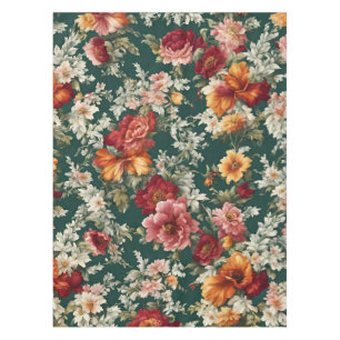 Italian Exquisite, Delicate Flowers with Greenery Tablecloth