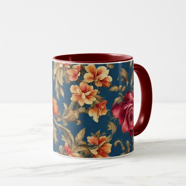 Italian Exquisite Vintage Grande Flowers Mug (Front Right)