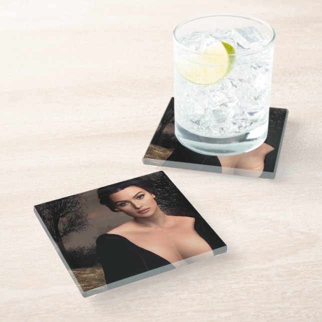 Italian Fall glass coaster (Angled)