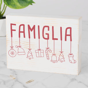 Italian Famiglia - Matching Family Christmas Wooden Box Sign