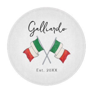 Italian Family Flag Kitchen Cook  Cutting Board