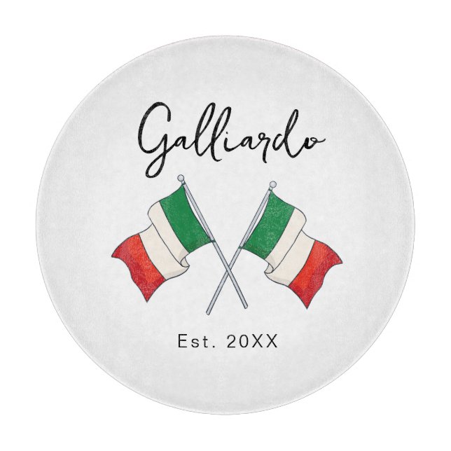 Italian Family Flag Kitchen Cook  Cutting Board (Front)