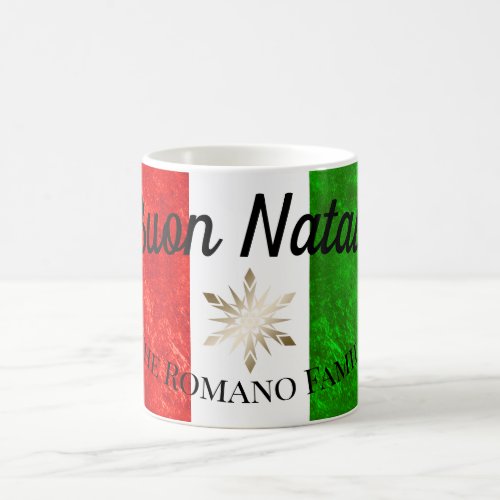 Italian Family Name Buon Natale Flag Christmas Coffee Mug