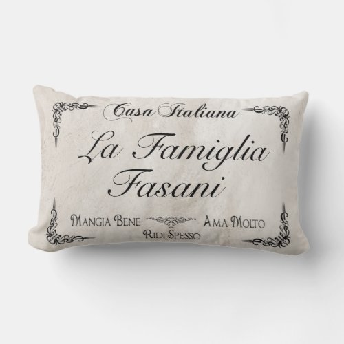 Italian Family Pillow to Personalize Throw Pillow