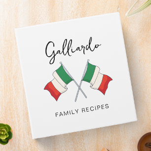 Italian Family Recipe Cook Book 3 Ring Binder