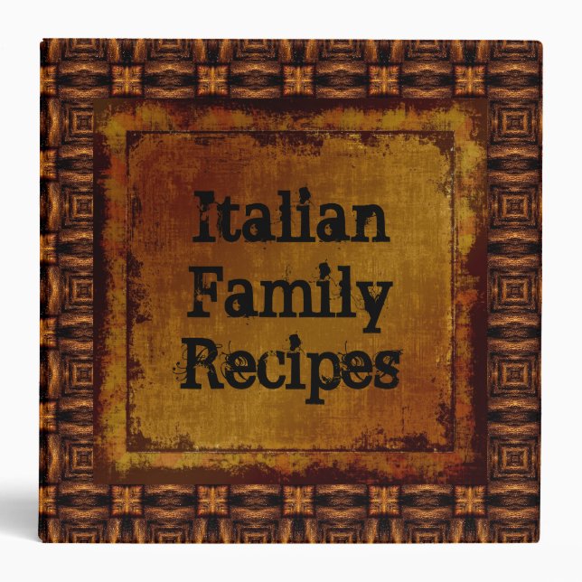 Italian Family Recipes Leather Look Binder (Front)