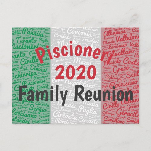 Italian Family Reunion Postcard Invitation 2