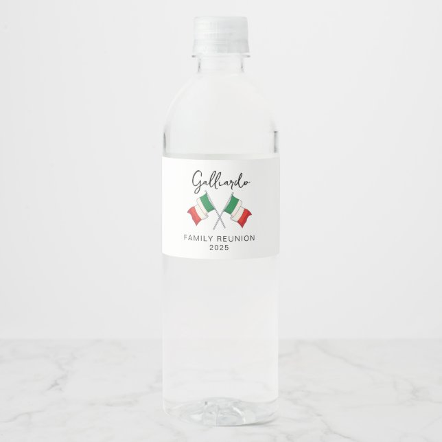 Italian Family Reunion Water Botle Labels (Front)