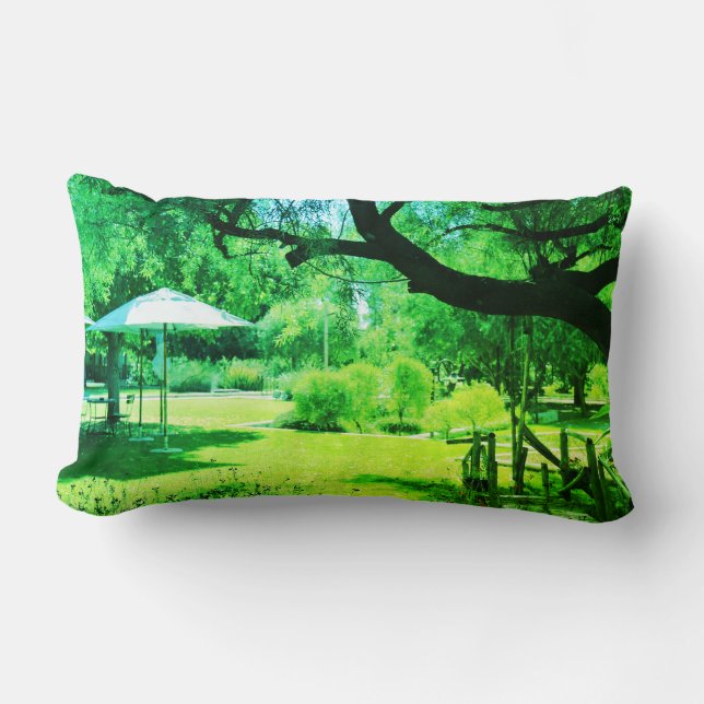 Italian Feel Villa Garden Cushion Throw Pillow (Front)