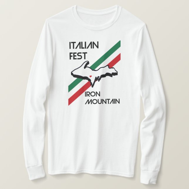 Italian Fest Iron Mountain Michigan flag t-shirt  (Design Front)