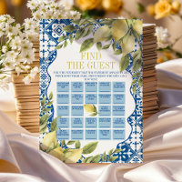 Italian Find the Guest Bingo Birthday Game card