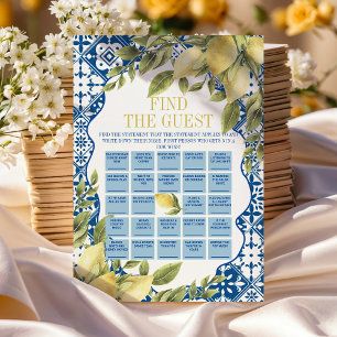 Italian Find the Guest Bingo Birthday Game card