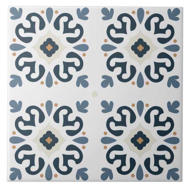 Italian fine artwork Azulejos Mediterranean blue   Ceramic Tile (Front)