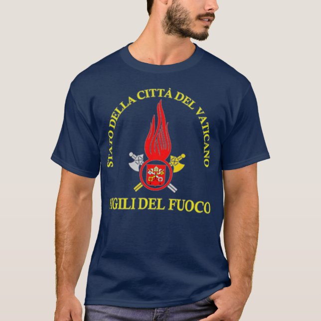 Italian Firefighter Vigili Del Fuoco Vatican T-Shirt (Front)