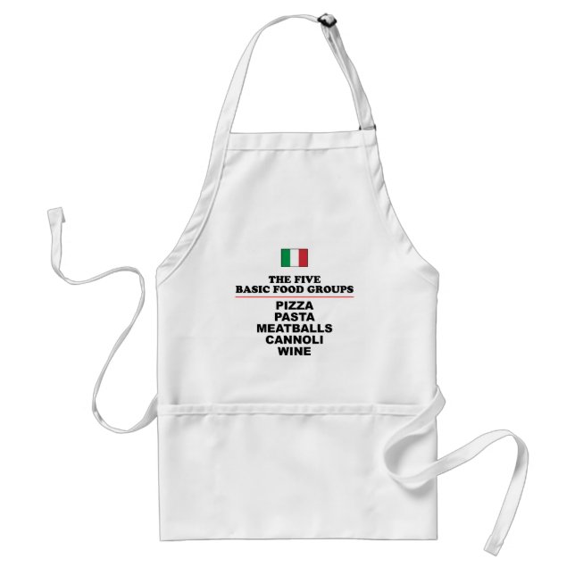 Italian Five Basic Food Groups Adult Apron (Front)