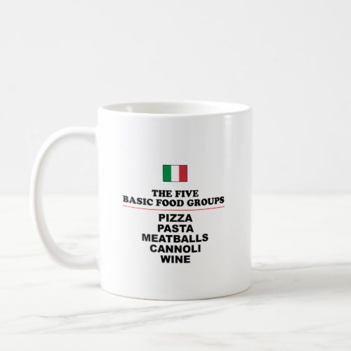 Italian Five Basic Food Groups Coffee Mug