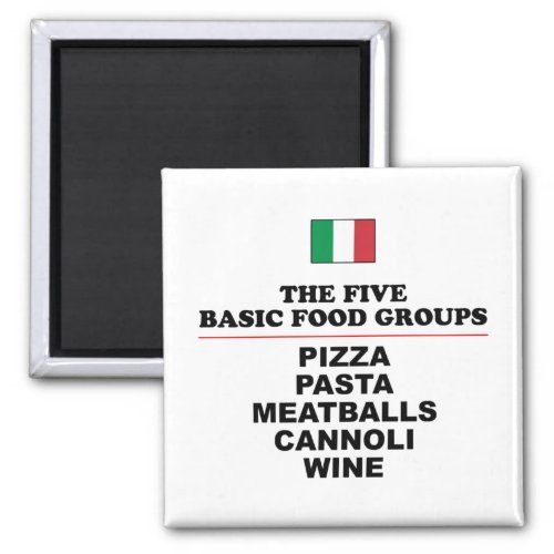 Italian Five Basic Food Groups Magnet
