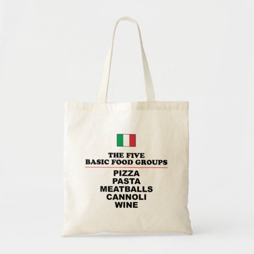 Italian Five Basic Food Groups Tote Bag