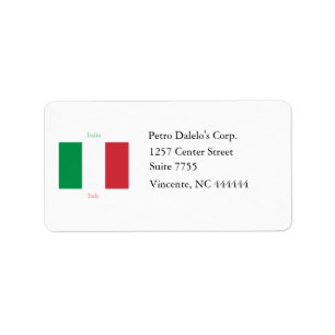 Italian Flag Address Label