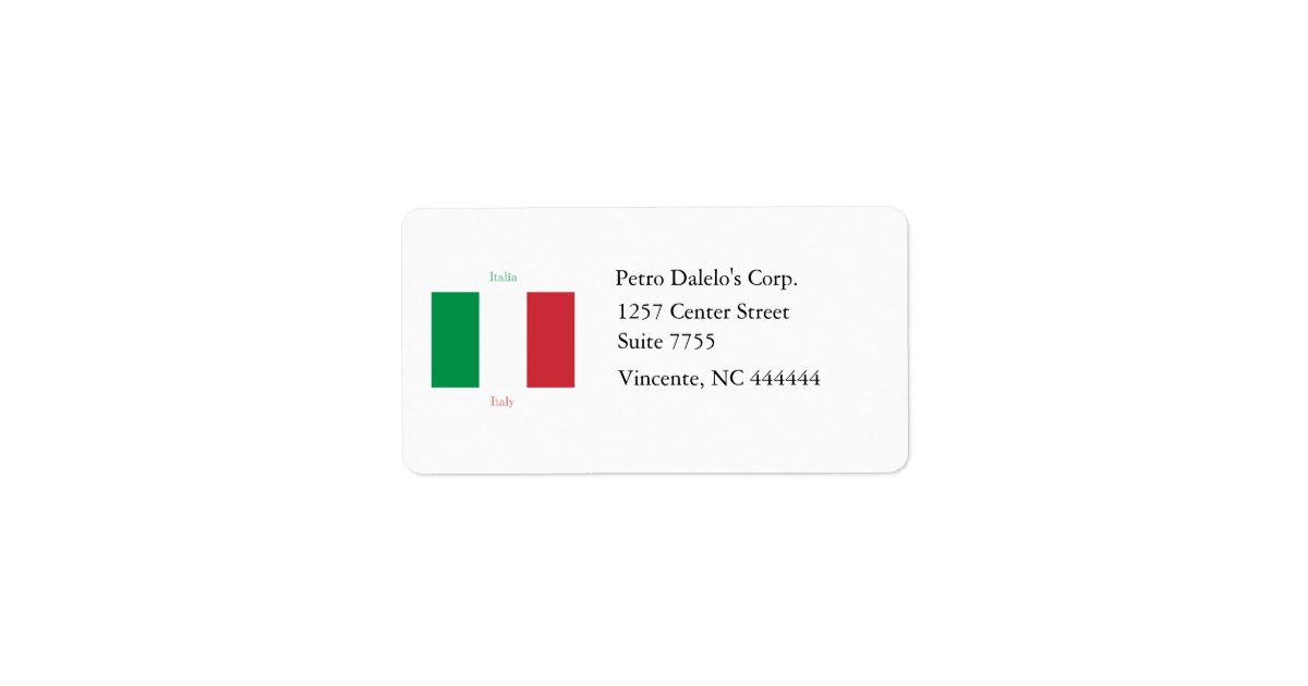 Italian Flag Address Label | Zazzle