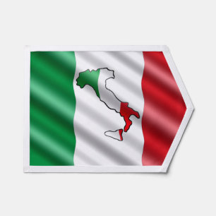 Italian Flag and Map Pennant